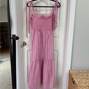 Tuckernuck x Cameran Wimberly Love Letters Pink Sleeveless Dress with Tie Straps